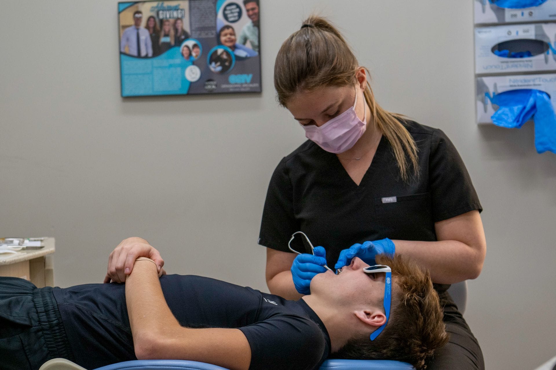 staff working on patient